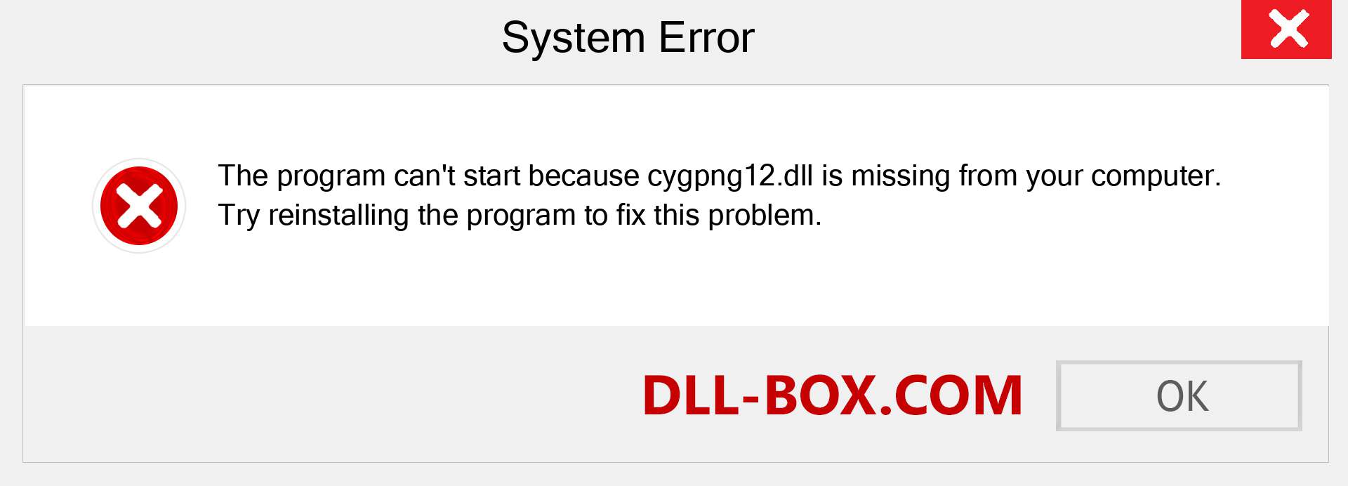  cygpng12.dll file is missing?. Download for Windows 7, 8, 10 - Fix  cygpng12 dll Missing Error on Windows, photos, images